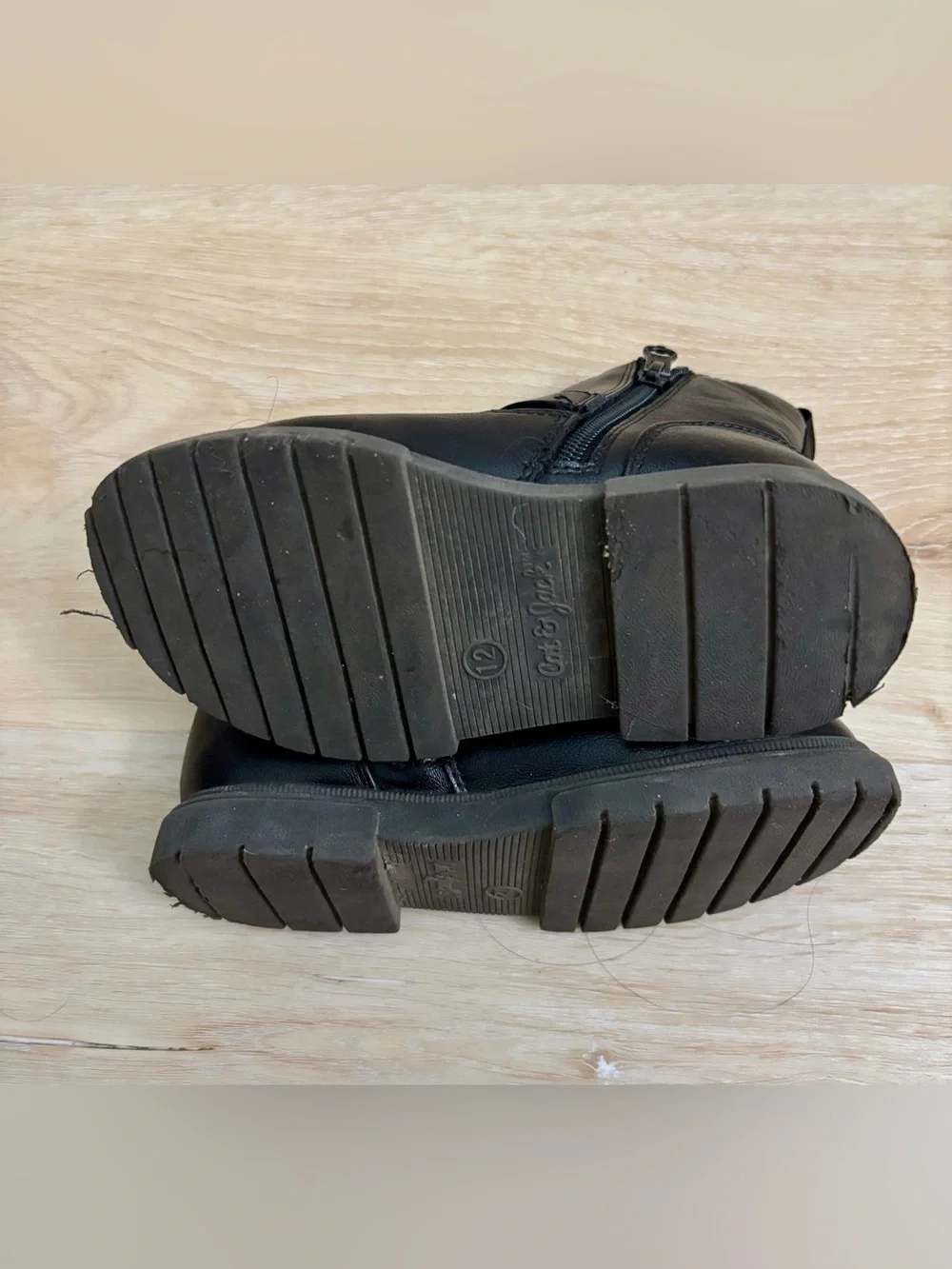 Cat & Jack Kids Black Ankle Boots with Buckle Detail